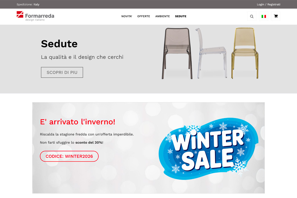 E-commerce Formarreda - vendita online di sedie e soluzioni di arredo
