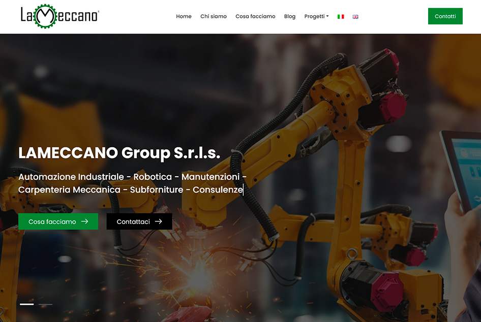 Sito corporate Lameccano Group - industria e lavorazioni robotiche