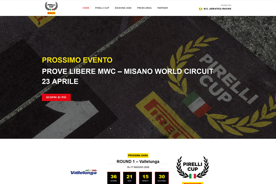 Sito evento Pirelli Cup - campionato motociclistico monomarca Pirelli