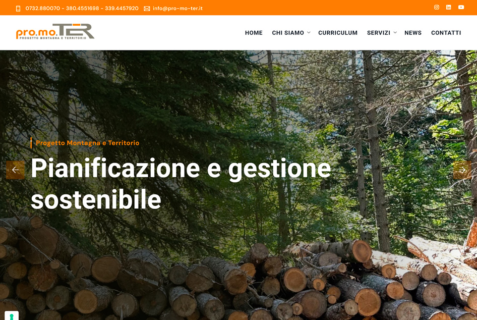 Sito Web PRO.MO.TER. - Pianificazione e valorizzazione del paesaggio