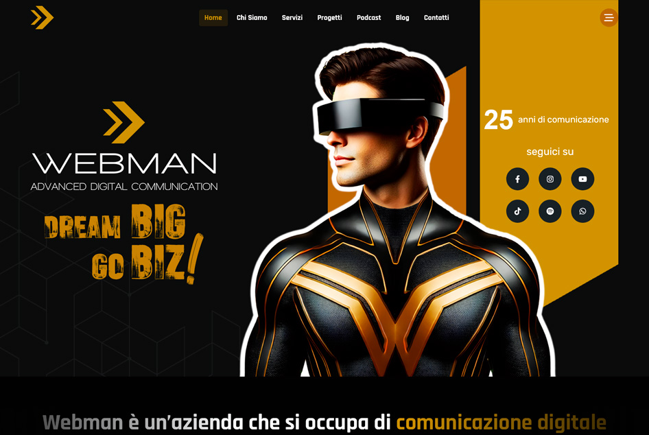 Sito Web Webman Marketing - progetto e contenuti digitali